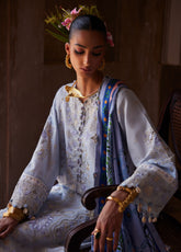 Elan Luxury Embroidered Lawn 3 Piece Unstitched Suit EL25LL SERENE EL25-01 B